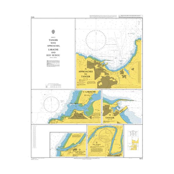 Product image of Admiralty Chart 1912 | Port de Tanger-Ville, featuring navigational markings, depth soundings, and coastal features, essential for safe marine navigation. It could be displayed as an art piece or used for navigation on a boat or ship.