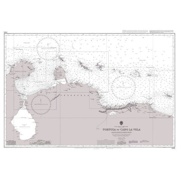 Product image of Admiralty Chart 1966 | Carupano to Punta Gallinas including Isla de Aves, featuring navigational markings, depth soundings, and coastal features, essential for safe marine navigation. It could be displayed as an art piece or used for navigation on a boat or ship.