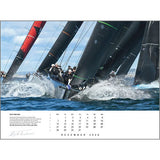 Dynamic sailing photography by Rick Tomlinson Photography captures sailboats racing on choppy water above the December 2026 page in the Rick Tomlinson Portfolio Calendar 2026.