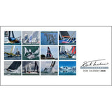 A collage of twelve yachting photos with racing yachts and crashing waves, alongside the text "Rick Tomlinson Desk Calendar 2026" from Rick Tomlinson Photography—perfect for any sailing desk calendar collection.