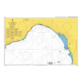 Product image of Admiralty Chart 1998 | Nice to Livorno including Gulf of Genoa, featuring navigational markings, depth soundings, and coastal features, essential for safe marine navigation. It could be displayed as an art piece or used for navigation on a boat or ship.