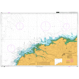 Product image of Admiralty Chart 2025 | Portsall to Anse de Kernic, featuring navigational markings, depth soundings, and coastal features, essential for safe marine navigation. It could be displayed as an art piece or used for navigation on a boat or ship.