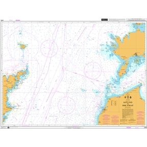 Product image of Admiralty Chart 2059 | Gotland to Irbe Strait, featuring navigational markings, depth soundings, and coastal features, essential for safe marine navigation. It could be displayed as an art piece or used for navigation on a boat or ship.
