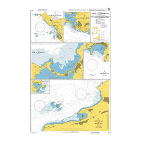 Product image of Admiralty Chart 2079 | Ports and Anchorages in Anguilla, Sint Maarten (Saint Martin) and Saint Barthelemy, featuring navigational markings, depth soundings, and coastal features, essential for safe marine navigation. It could be displayed as an art piece or used for navigation on a boat or ship.