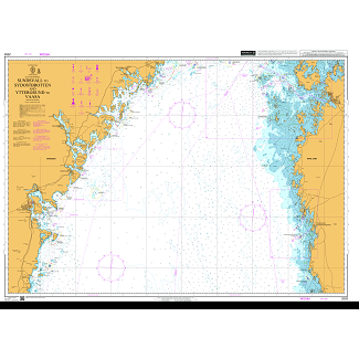 Product image of Admiralty Chart 2083 | Sundsvall to Sydostbrotten and Yttergrund to Vaasa, featuring navigational markings, depth soundings, and coastal features, essential for safe marine navigation. It could be displayed as an art piece or used for navigation on a boat or ship.