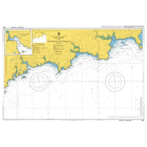 Product image of Admiralty Chart 2092 | Toe Head to Old Head of Kinsale, featuring navigational markings, depth soundings, and coastal features, essential for safe marine navigation. It could be displayed as an art piece or used for navigation on a boat or ship.