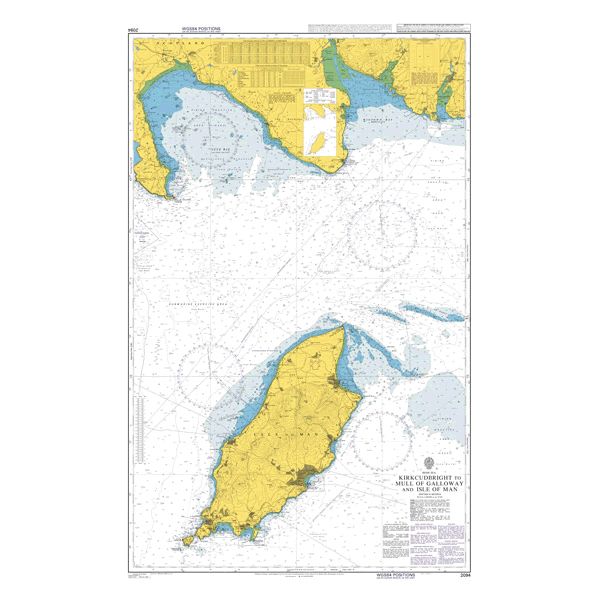 Product image of Admiralty Chart 2094 | Kirkcudbright to Mull of Galloway and Isle of Man, featuring navigational markings, depth soundings, and coastal features, essential for safe marine navigation. It could be displayed as an art piece or used for navigation on a boat or ship.