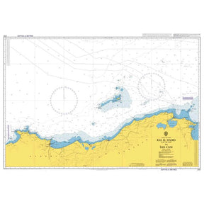 Product image of Admiralty Chart 2121 | Cap de Fer (Ras el Hadid) to Iles Cani, featuring navigational markings, depth soundings, and coastal features, essential for safe marine navigation. It could be displayed as an art piece or used for navigation on a boat or ship.