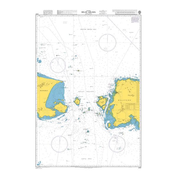 Product image of Admiralty Chart 2137 | Selat Gelasa, featuring navigational markings, depth soundings, and coastal features, essential for safe marine navigation. It could be displayed as an art piece or used for navigation on a boat or ship.