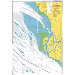Product image of Admiralty Chart 2139 | Approaches to Pelabuhan Klang, featuring navigational markings, depth soundings, and coastal features, essential for safe marine navigation. It could be displayed as an art piece or used for navigation on a boat or ship.