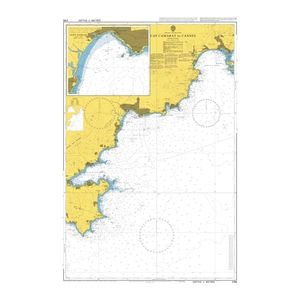 Product image of Admiralty Chart 2166 | Cavalaire-sur-Mer to Rade d'Agay, featuring navigational markings, depth soundings, and coastal features, essential for safe marine navigation. It could be displayed as an art piece or used for navigation on a boat or ship.