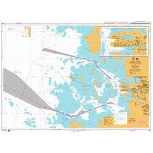 Product image of Admiralty Chart 2167 | Approaches to Rauma, featuring navigational markings, depth soundings, and coastal features, essential for safe marine navigation. It could be displayed as an art piece or used for navigation on a boat or ship.