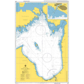 Product image of Admiralty Chart 2215 | Gulf of Riga, featuring navigational markings, depth soundings, and coastal features, essential for safe marine navigation. It could be displayed as an art piece or used for navigation on a boat or ship.