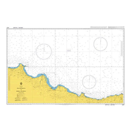 Product image of Admiralty Chart 2237 | Inceburun to Isikli Burnu, featuring navigational markings, depth soundings, and coastal features, essential for safe marine navigation. It could be displayed as an art piece or used for navigation on a boat or ship.