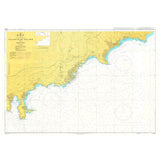 Product image of Admiralty Chart 2245 | Villefranche-sur-Mer to Menton, featuring navigational markings, depth soundings, and coastal features, essential for safe marine navigation. It could be displayed as an art piece or used for navigation on a boat or ship.