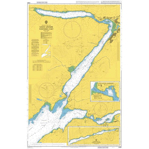 Product image of Admiralty Chart 2380 | Loch Linnhe Northern Part, featuring navigational markings, depth soundings, and coastal features, essential for safe marine navigation. It could be displayed as an art piece or used for navigation on a boat or ship.