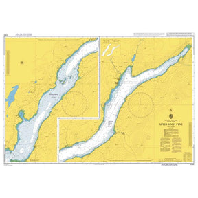Product image of Admiralty Chart 2382 | Upper Loch Fyne, featuring navigational markings, depth soundings, and coastal features, essential for safe marine navigation. It could be displayed as an art piece or used for navigation on a boat or ship.
