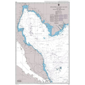 Product image of Admiralty Chart 2414 | Singapore to Song Sai Gon and the Gulf of Thailand, featuring navigational markings, depth soundings, and coastal features, essential for safe marine navigation. It could be displayed as an art piece or used for navigation on a boat or ship.