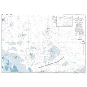 Product image of Admiralty Chart 2444 | Eastern Approaches to Jazirat Das and Jazirat Halul, featuring navigational markings, depth soundings, and coastal features, essential for safe marine navigation. It could be displayed as an art piece or used for navigation on a boat or ship.