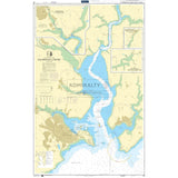 The Admiralty Chart 32: Falmouth to Truro by Admiralty displays maritime navigation routes, water depths, coastal features, and key area insets. The paper chart includes various navigational symbols and notes for mariners.
