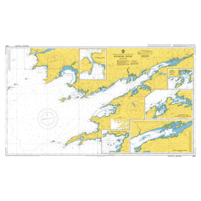 Product image of Admiralty Chart 2495 | Kenmare River, featuring navigational markings, depth soundings, and coastal features, essential for safe marine navigation. It could be displayed as an art piece or used for navigation on a boat or ship.