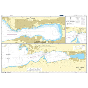 Admiralty Chart 497: Izmit Korfezi by Admiralty details the Gulf of Izmit, including coastal outlines, depths, navigation aids, ports, and labels for Tuzla, Yarımca, Diliskelesi, and Izmit. Includes notes and scale bars.
