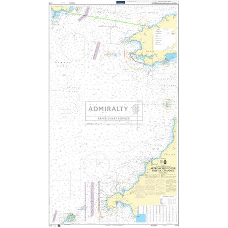 Admiralty Chart 1178: Approaches to the Bristol Channel by Admiralty details coastal areas, depth contours, and navigational aids. Essential for safe navigation, it highlights commercial shipping routes and includes maps of nearby islands and harbor details.