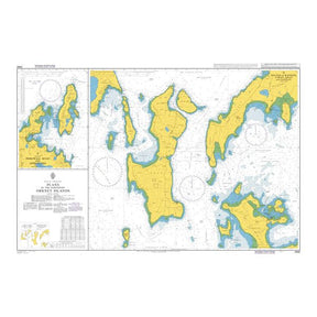 Product image of Admiralty Chart 2562 | Plans in the Northern Orkney Islands, featuring navigational markings, depth soundings, and coastal features, essential for safe marine navigation. It could be displayed as an art piece or used for navigation on a boat or ship.