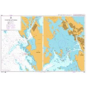 Product image of Admiralty Chart 2569 | Vysotsk and Vyborg, featuring navigational markings, depth soundings, and coastal features, essential for safe marine navigation. It could be displayed as an art piece or used for navigation on a boat or ship.