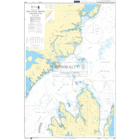 Admiralty Chart 1757, titled "The Little Minch Northern Part," provides detailed coverage of coastal features, navigational routes, and marine data. This Admiralty chart includes depth indicators, a compass rose, and maritime guidelines for safe navigation.