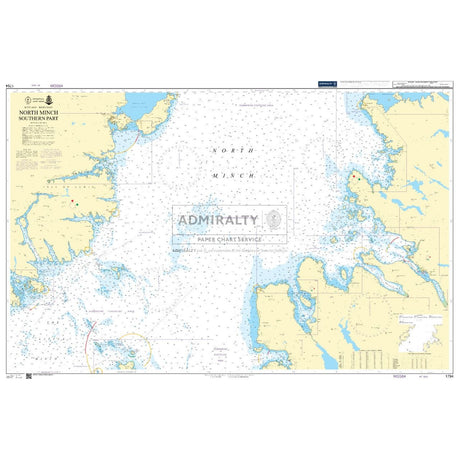 The Admiralty Chart 1794: North Minch Southern Part by Admiralty details Northern Scotland's coastlines and the Isle of Lewis, featuring navigational markers, water depths, and vital maritime details for safe navigation.