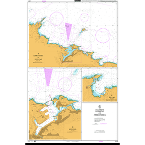 Product image of Admiralty Chart 2619 | Keelung and Approaches, featuring navigational markings, depth soundings, and coastal features, essential for safe marine navigation. It could be displayed as an art piece or used for navigation on a boat or ship.