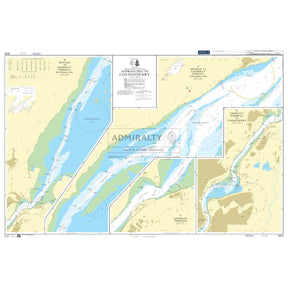 The Admiralty Chart 2510: Approaches to Londonderry provides a detailed depiction of the River Foyle. It features inset maps from Moville to Lisahally Terminal and Londonderry, offering safe navigation with marked water depths, navigational aids, and landmarks.