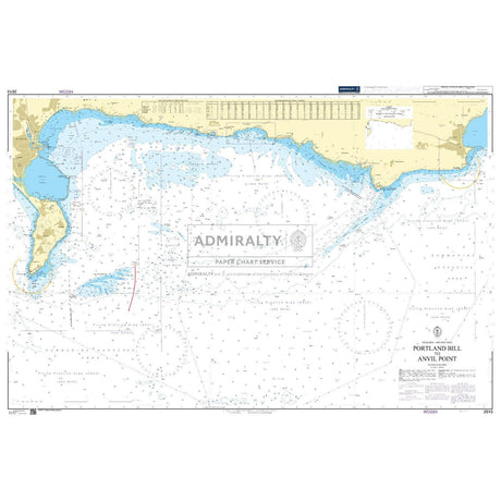 The Admiralty Chart 2610: Portland Bill to Anvil Point by Admiralty provides detailed water depths, navigational aids, coastal features, maritime symbols, and coordinates on paper charts for safe navigation along the coastline.