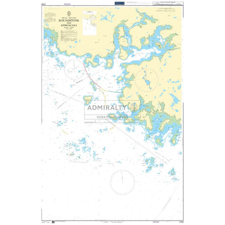 Admiralty Chart 2709: Roundstone and Approaches aids safe navigation with water depths, coastal features, navigational aids, and landmarks—essential for both recreational sailors and commercial shipping.