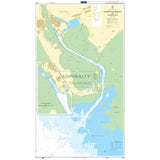The Admiralty Chart 3164: Barrow Harbour and Approaches by Admiralty depicts the harbour's approaches with detailed waterways, depths, and landmasses in multiple colors. Essential for safe navigation, it includes navigational details and an inset focusing on commercial shipping routes.