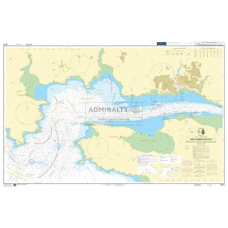 Admiralty Chart 3274: Milford Haven Saint Ann's Head to Newton Noyes Pier offers detailed coverage, including water depths, navigation routes, compass roses, and coastal features with geographic details for safe navigation.