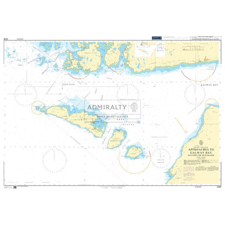 Admiralty Chart 3339: Approaches to Galway Bay, including the Aran Islands, ensures safe navigation with depth contours, navigational aids, and coastline details. It complies with SOLAS regulations and annotates land masses and marine boundaries for sailors and navigators.