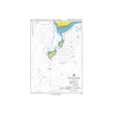 Product image of Admiralty Chart 2740 | Kilmore Quay including the Saltee Islands, featuring navigational markings, depth soundings, and coastal features, essential for safe marine navigation. It could be displayed as an art piece or used for navigation on a boat or ship.