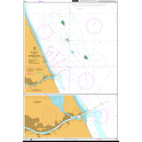 Product image of Admiralty Chart 2753 | Tuxpan and Approaches, featuring navigational markings, depth soundings, and coastal features, essential for safe marine navigation. It could be displayed as an art piece or used for navigation on a boat or ship.