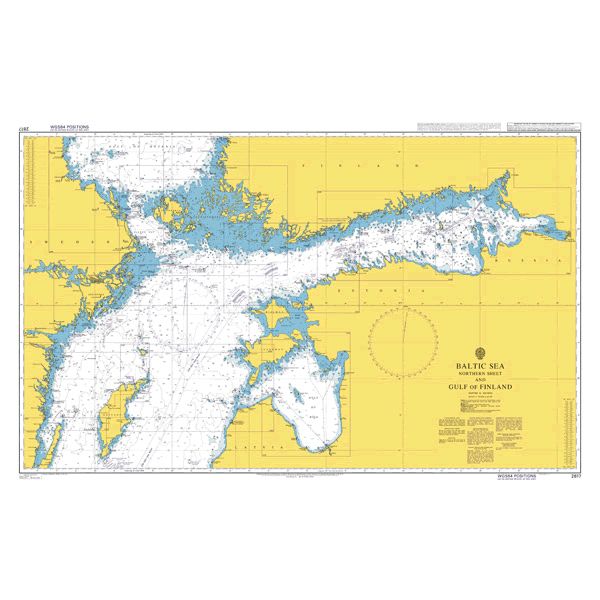 Product image of Admiralty Chart 2817 | Baltic Sea Northern Sheet and Gulf of Finland, featuring navigational markings, depth soundings, and coastal features, essential for safe marine navigation. It could be displayed as an art piece or used for navigation on a boat or ship.