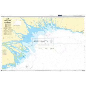 Product image of Admiralty Chart PNG378 | Daru Roads to Kerema Bay, featuring navigational markings, depth soundings, and coastal features, essential for safe marine navigation. It could be displayed as an art piece or used for navigation on a boat or ship.