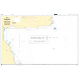 Product image of Admiralty Chart PNG523 | Nassau Bay to Finschhafen, featuring navigational markings, depth soundings, and coastal features, essential for safe marine navigation. It could be displayed as an art piece or used for navigation on a boat or ship.