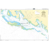 Product image of Admiralty Chart PNG621 | Approaches to Port Moresby, featuring navigational markings, depth soundings, and coastal features, essential for safe marine navigation. It could be displayed as an art piece or used for navigation on a boat or ship.