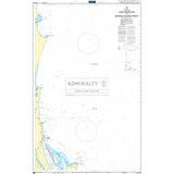 Admiralty Chart AUS815: Cape Moreton to Double Island Point shows coastline, sea depths, navigational markers, and coastal details. Land is yellow; maritime features follow Admiralty standards. Centered Admiralty branding.