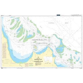 Admiralty Chart AUS833: Barrow Point to Claremont Isles by Admiralty shows coastal features, depths, reefs, and navigation marks in the Coral Sea. Produced to Admiralty Standard with symbols, scale, and notes.