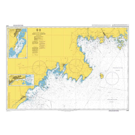 Product image of Admiralty Chart 2856 | Ahus to Karlshamn, featuring navigational markings, depth soundings, and coastal features, essential for safe marine navigation. It could be displayed as an art piece or used for navigation on a boat or ship.