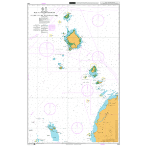 Product image of Admiralty Chart 2868 | Pulau Tokongkemudi to Pulau-Pulau Natuna Utara, featuring navigational markings, depth soundings, and coastal features, essential for safe marine navigation. It could be displayed as an art piece or used for navigation on a boat or ship.