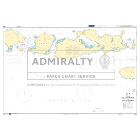 Product image of Admiralty Chart 2875 | Selat Lombok to Pulau Sumba, featuring navigational markings, depth soundings, and coastal features, essential for safe marine navigation. It could be displayed as an art piece or used for navigation on a boat or ship.