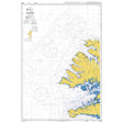 Product image of Admiralty Chart 2898 | Vestfirdir, featuring navigational markings, depth soundings, and coastal features, essential for safe marine navigation. It could be displayed as an art piece or used for navigation on a boat or ship.